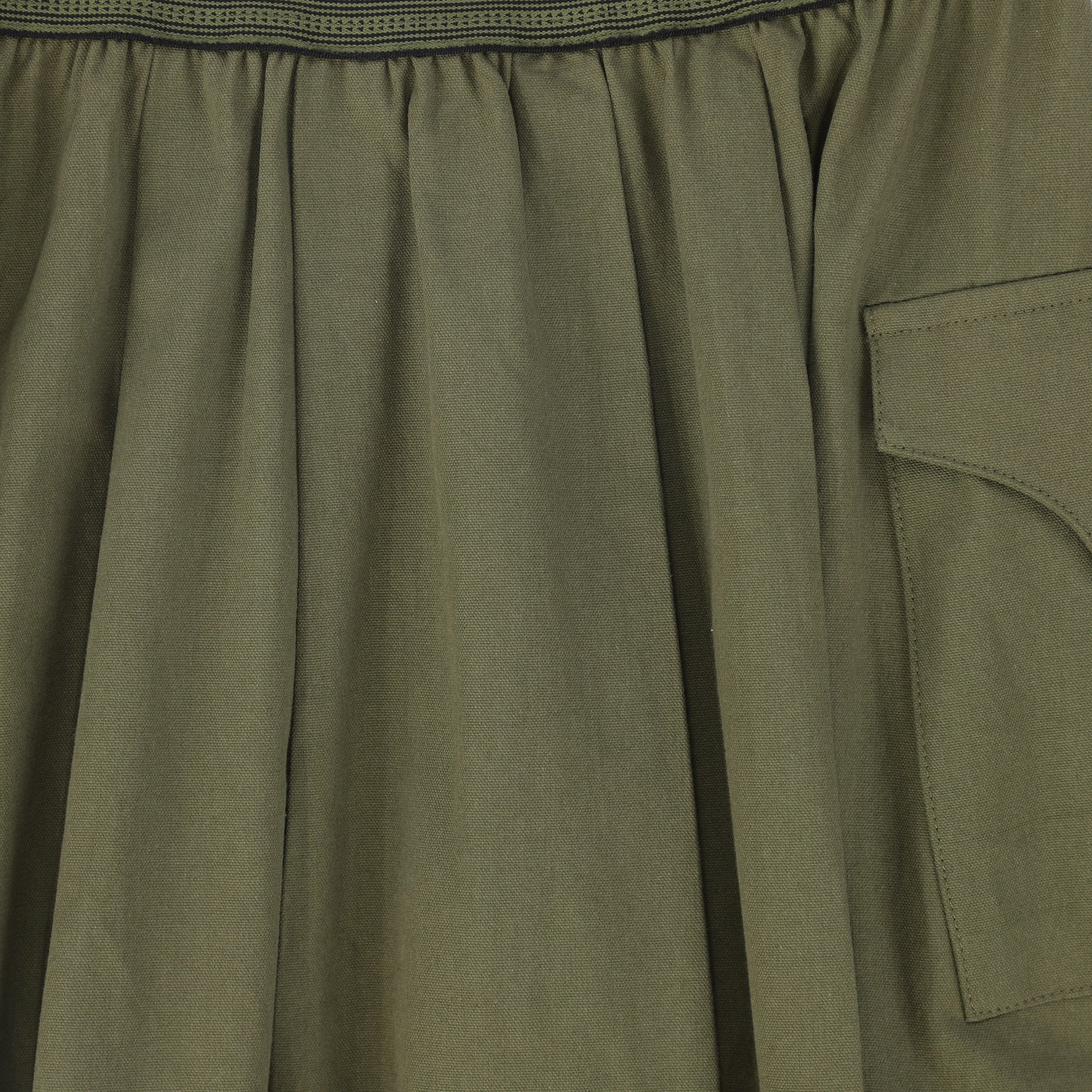 VALENTINA GREEN CANVAS CARGO SKIRT