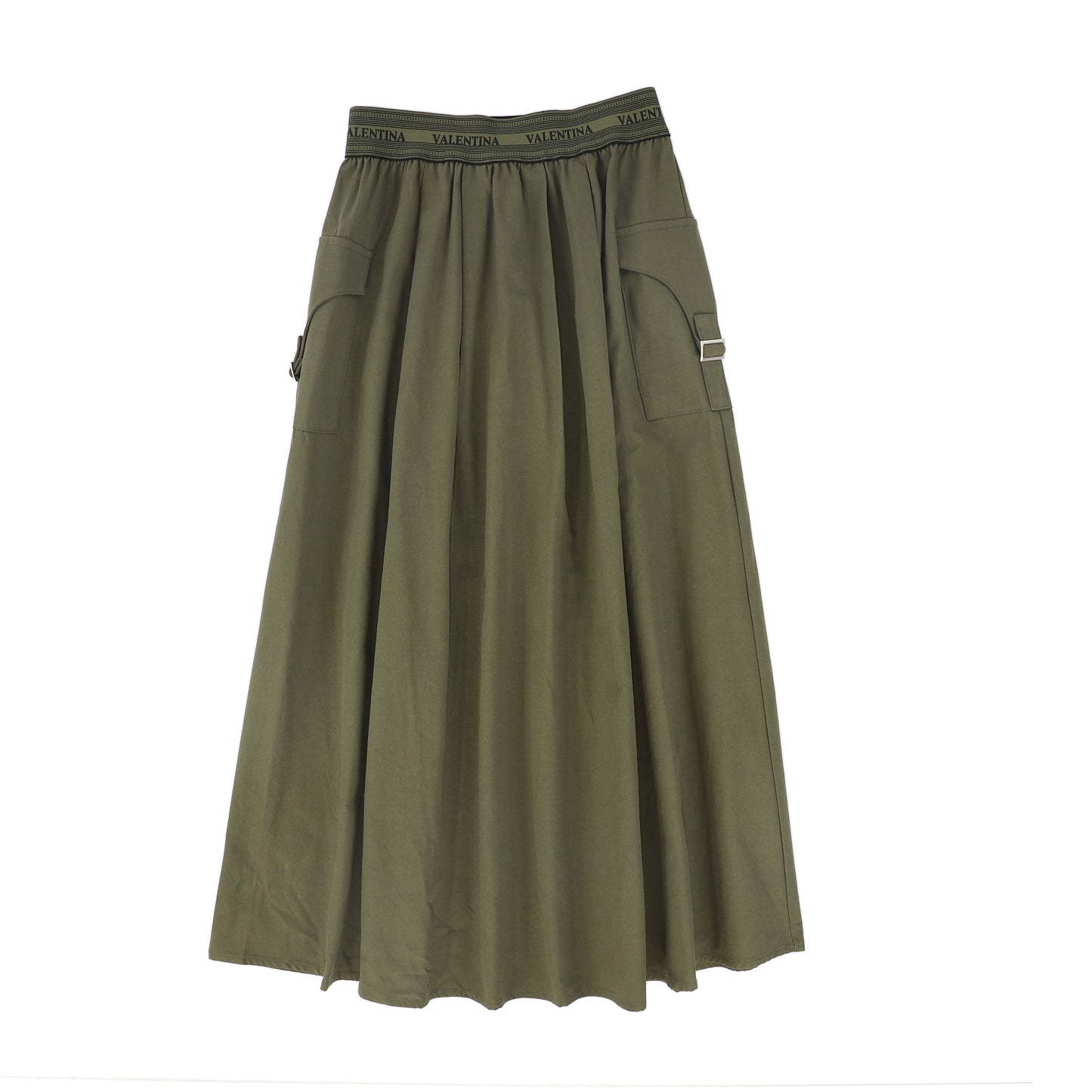 VALENTINA GREEN CANVAS CARGO SKIRT