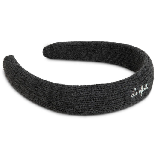 LE ENFANT GREY KNIT EMBROIDERED HEADBAND [FINAL SALE]