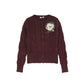 VALENTINA BURGUNDY PAINTED CABLE KNIT CARDIGAN