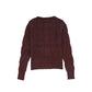 VALENTINA BURGUNDY PAINTED CABLE KNIT CARDIGAN