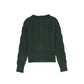 VALENTINA GREEN PAINTED CABLE KNIT CARDIGAN