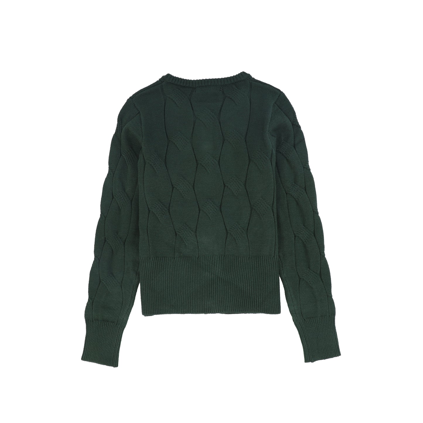 VALENTINA GREEN PAINTED CABLE KNIT CARDIGAN
