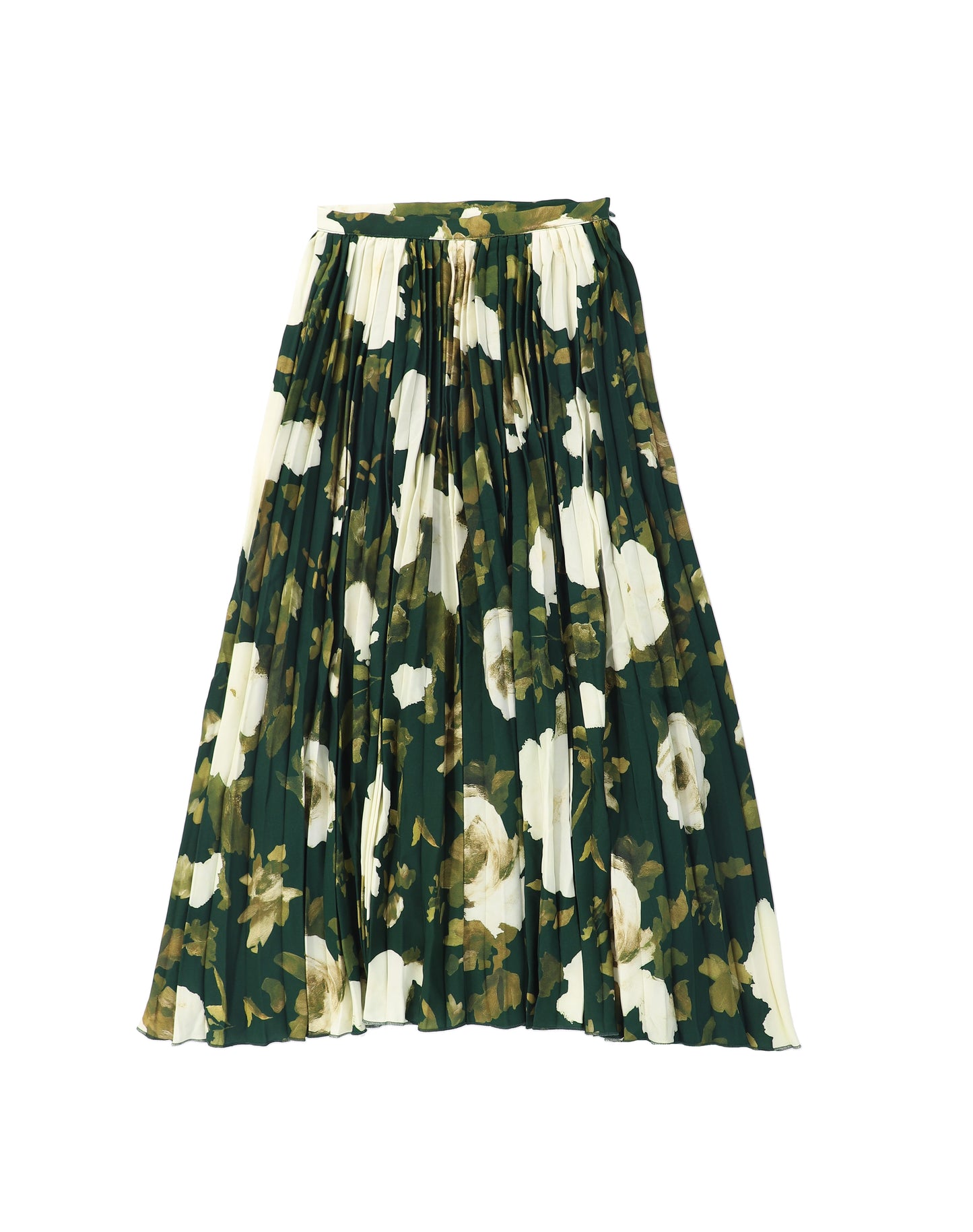 VALENTINA GREEN PAINTED ACCORDION PLEAT SKIRT