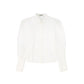VALENTINA WHITE BLOUSON SLEEVE BUTTON DOWN BLOUSE