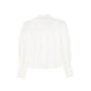 VALENTINA WHITE BLOUSON SLEEVE BUTTON DOWN BLOUSE
