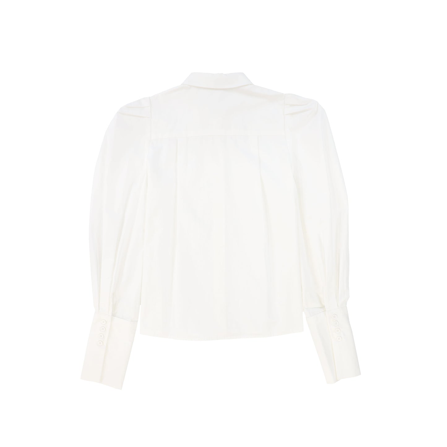 VALENTINA WHITE BLOUSON SLEEVE BUTTON DOWN BLOUSE