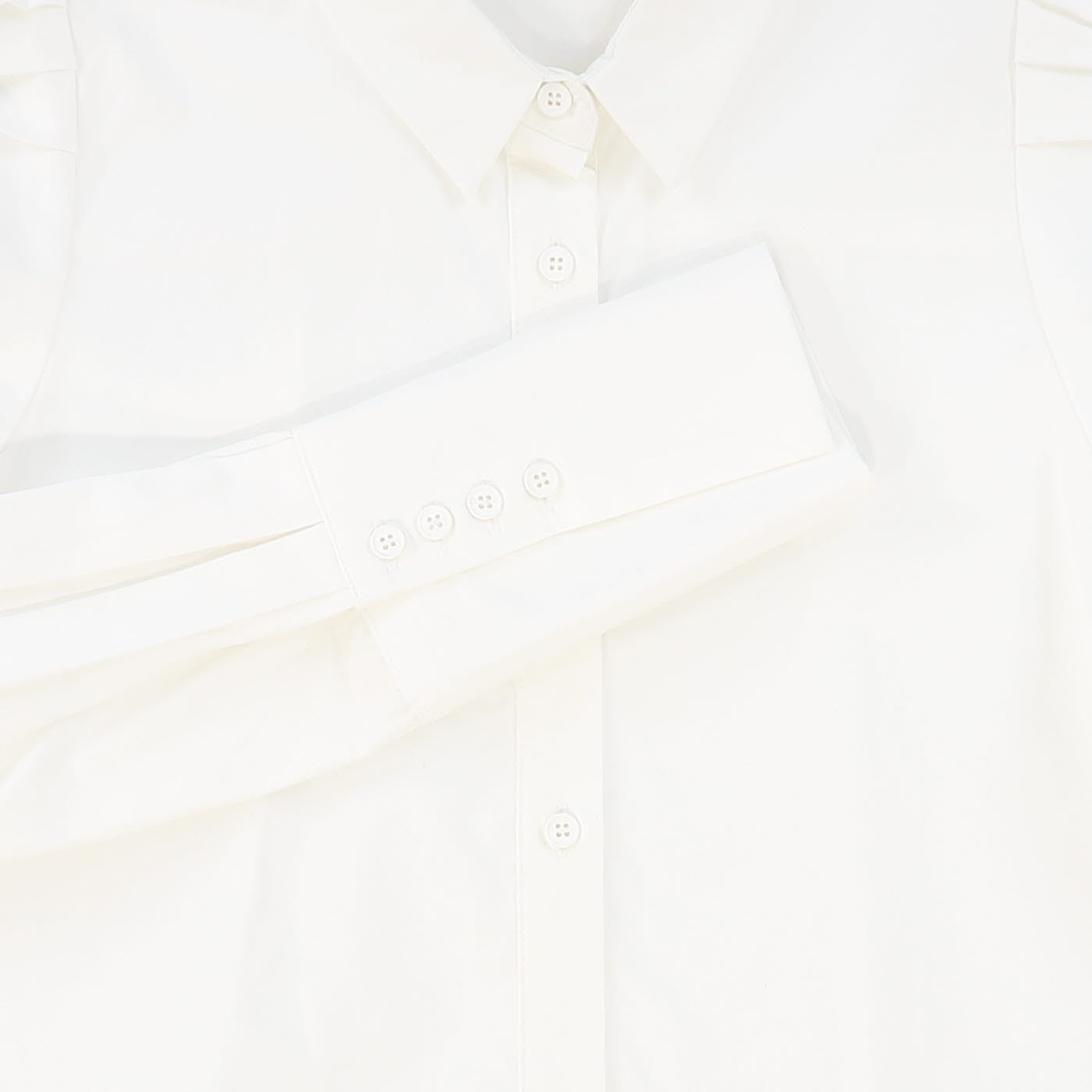 VALENTINA WHITE BLOUSON SLEEVE BUTTON DOWN BLOUSE