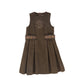 BACE COLLECTION BROWN DENIM EMBROIDERED PLEAT JUMPER