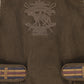 BACE COLLECTION BROWN DENIM EMBROIDERED PLEAT JUMPER