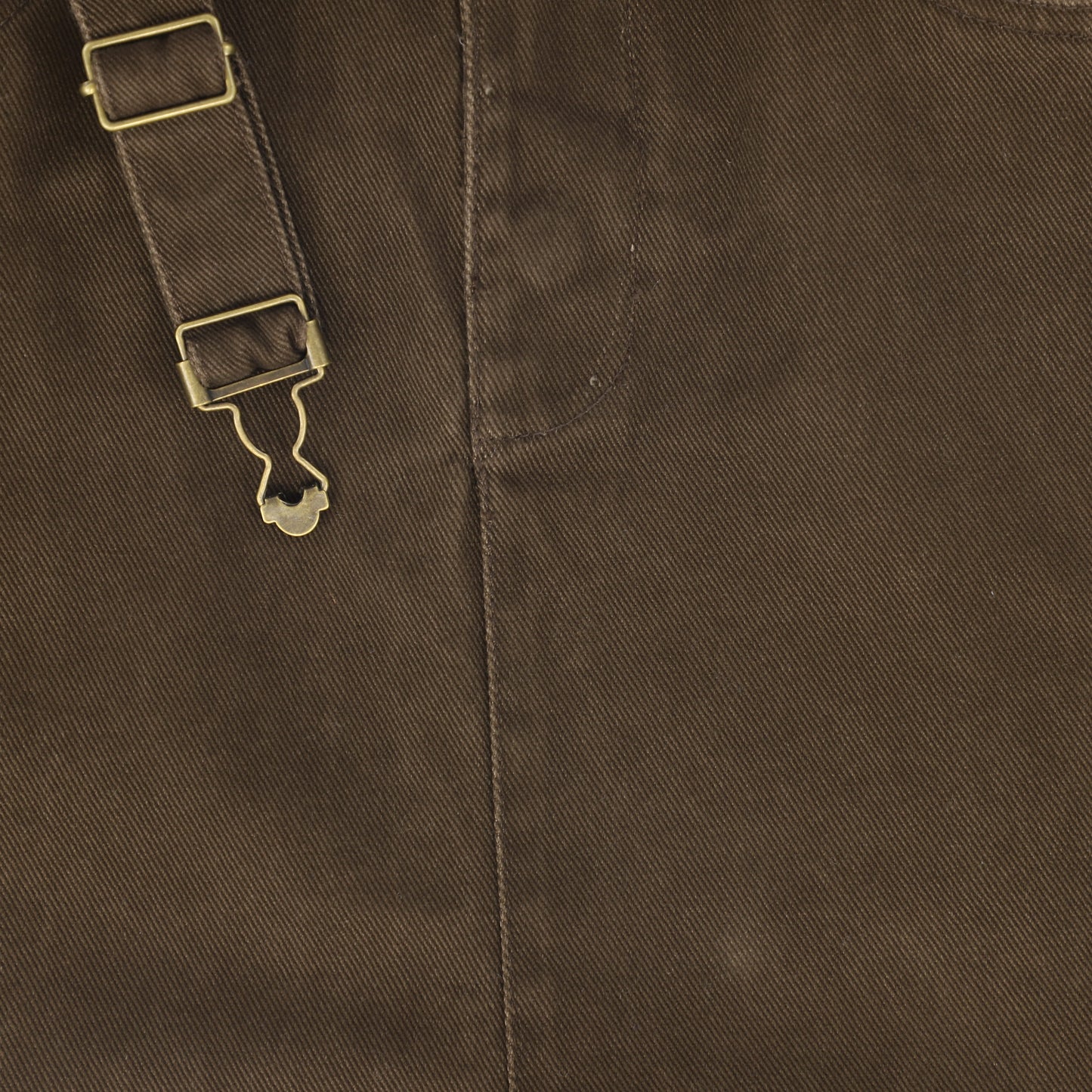 BACE COLLECTION BROWN DENIM EMBROIDERED OVERALLS