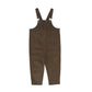 BACE COLLECTION BROWN DENIM EMBROIDERED OVERALLS
