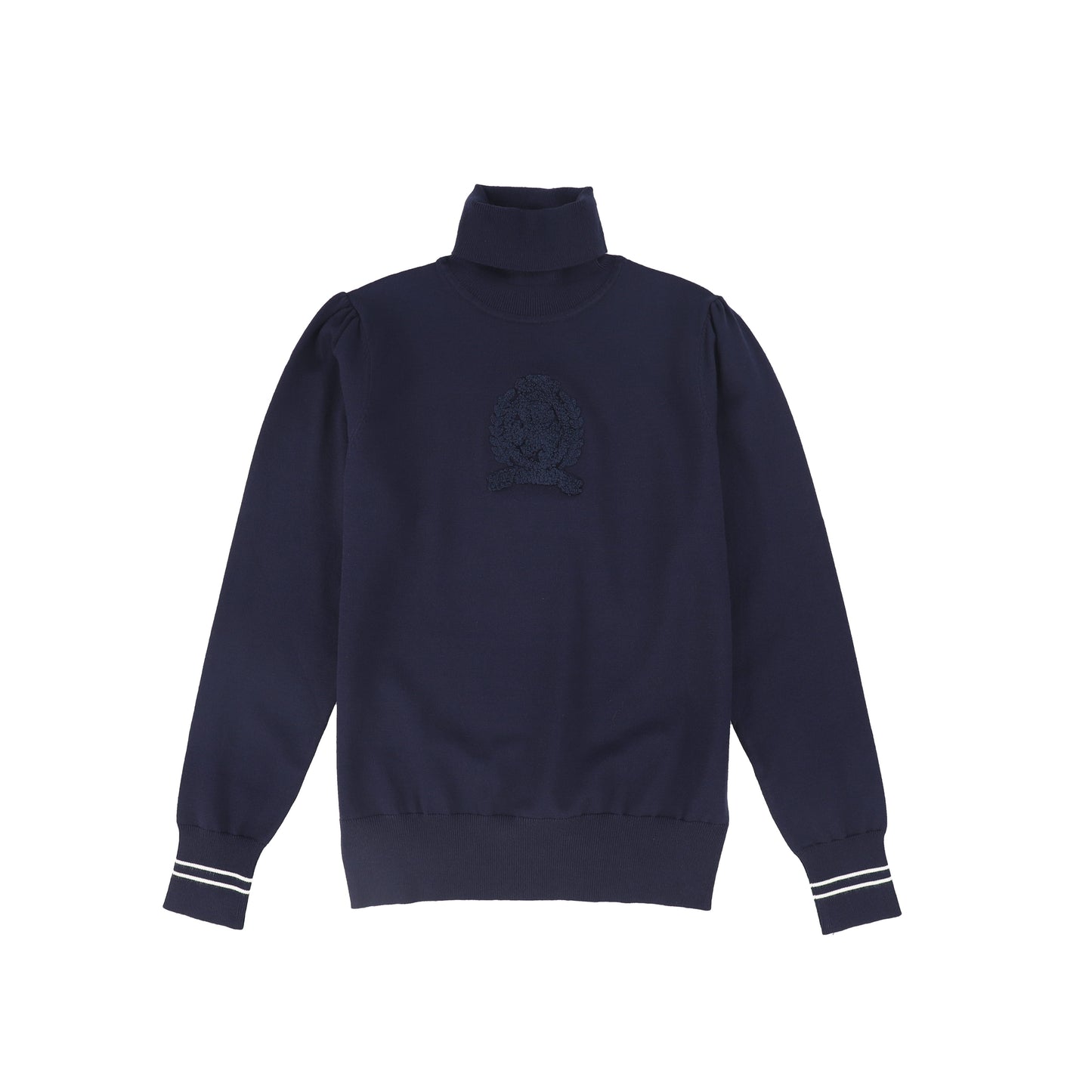 VALENTINA NAVY SHERPA EMBLEM TURTLENECK