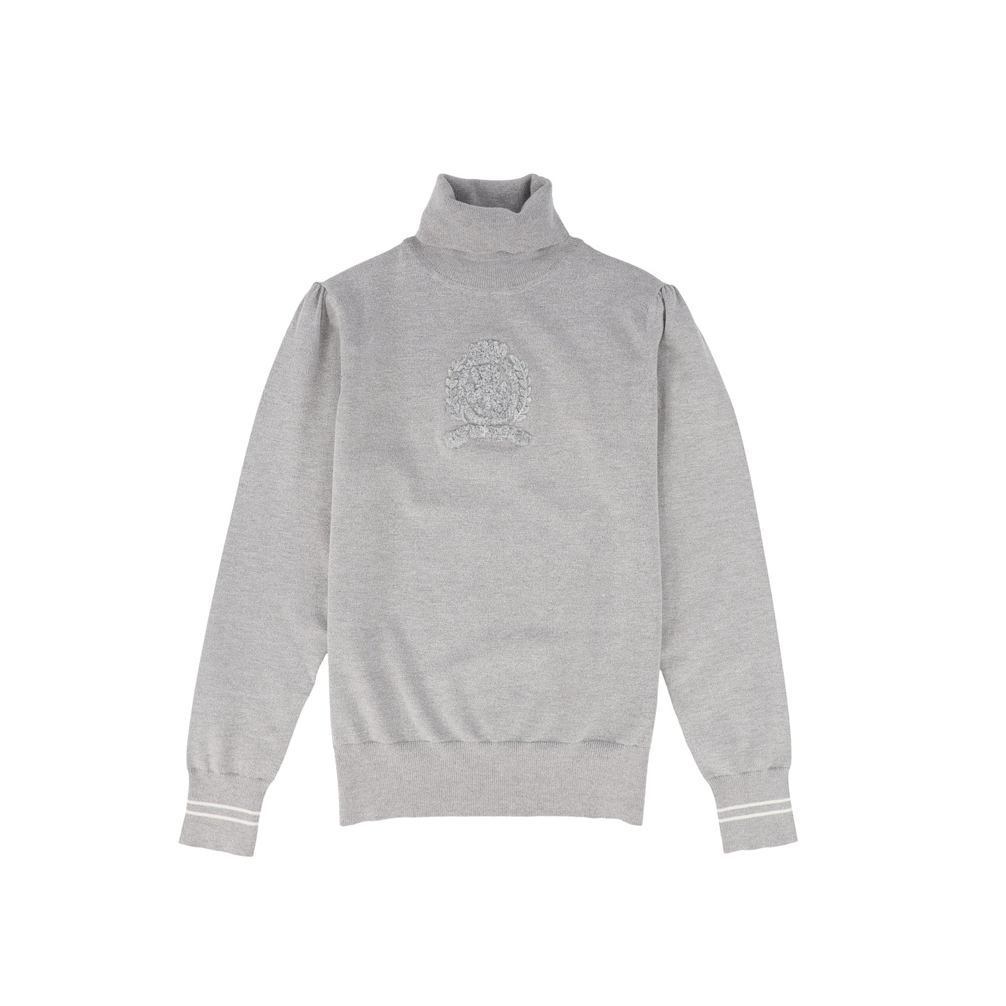 VALENTINA CHARCOAL SHERPA EMBLEM TURTLENECK