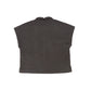 VALENTINA BROWN FLOWER DETAIL SHOULDER VEST