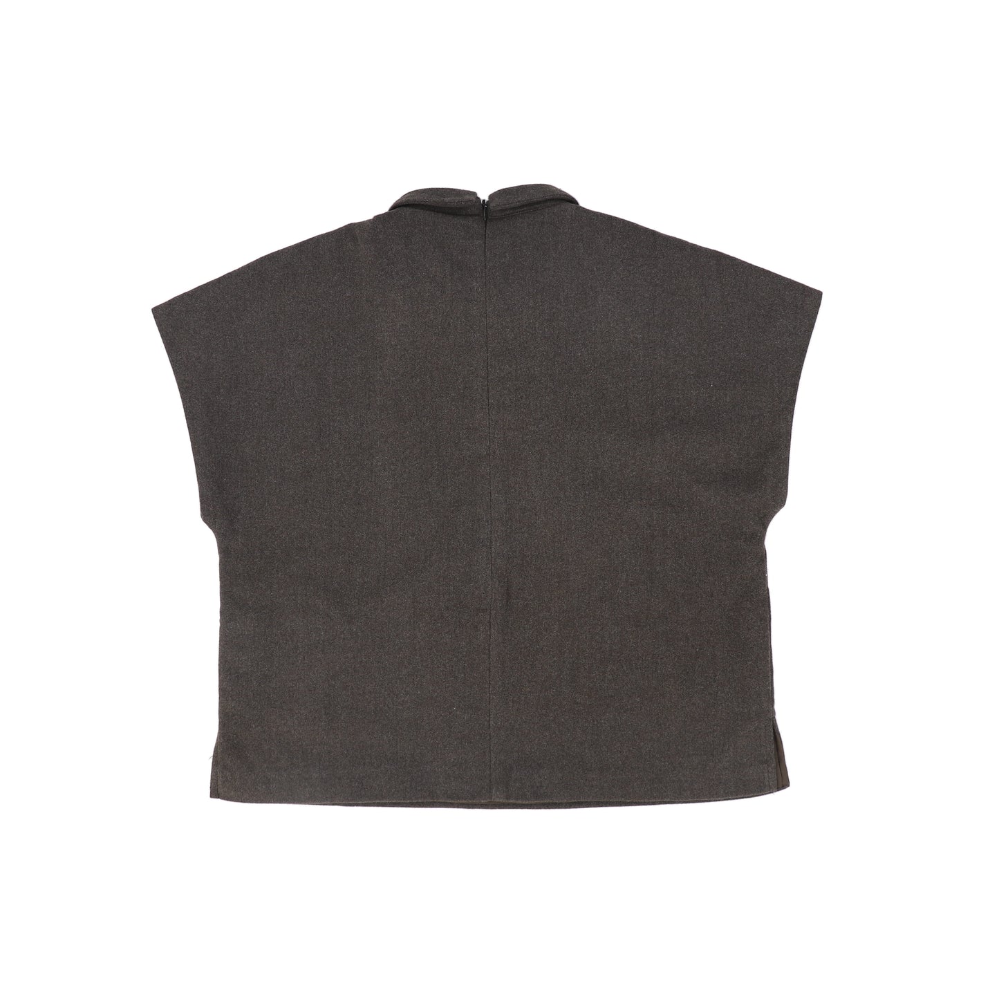 VALENTINA BROWN FLOWER DETAIL SHOULDER VEST