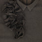 VALENTINA BROWN FLOWER DETAIL SHOULDER VEST