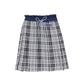 BACE COLLECTION NAVY CHECKED GATHERED PLEAT SKIRT