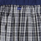 BACE COLLECTION NAVY CHECKED GATHERED STRAP JUMPER