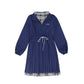 BACE COLLECTION NAVY CHECKED HALF ZIP PLEAT DRESS