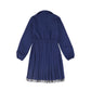 BACE COLLECTION NAVY CHECKED HALF ZIP PLEAT DRESS