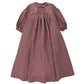 FRANCESCA GUILIANO PURPLE TAFFETA SMOCKED COLLAR GOWN