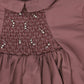 FRANCESCA GUILIANO PURPLE TAFFETA SMOCKED COLLAR GOWN