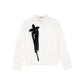 VALENTINA WHITE/BLACK FLOWER DETAILED BLOUSE