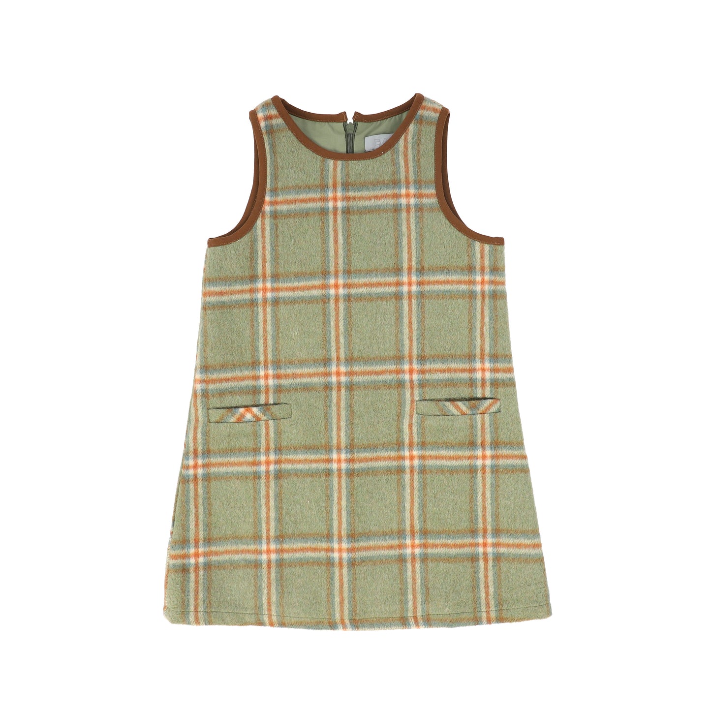BACE COLLECTION GREEN PLAID TRIM JUMPER