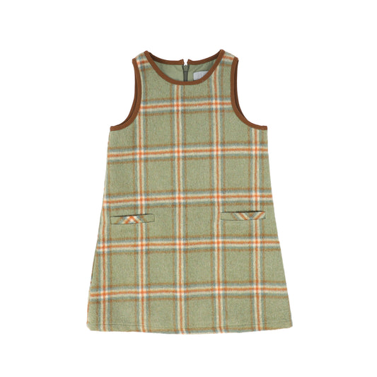 BACE COLLECTION GREEN PLAID TRIM JUMPER