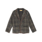 LE BOURDON OLIVE PLAID PRINT BLAZER