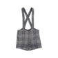 LE BOURDON GREY PLAID PRINT OVERALL