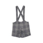 LE BOURDON GREY PLAID PRINT OVERALL