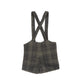 LE BOURDON OLIVE PLAID PRINT OVERALL
