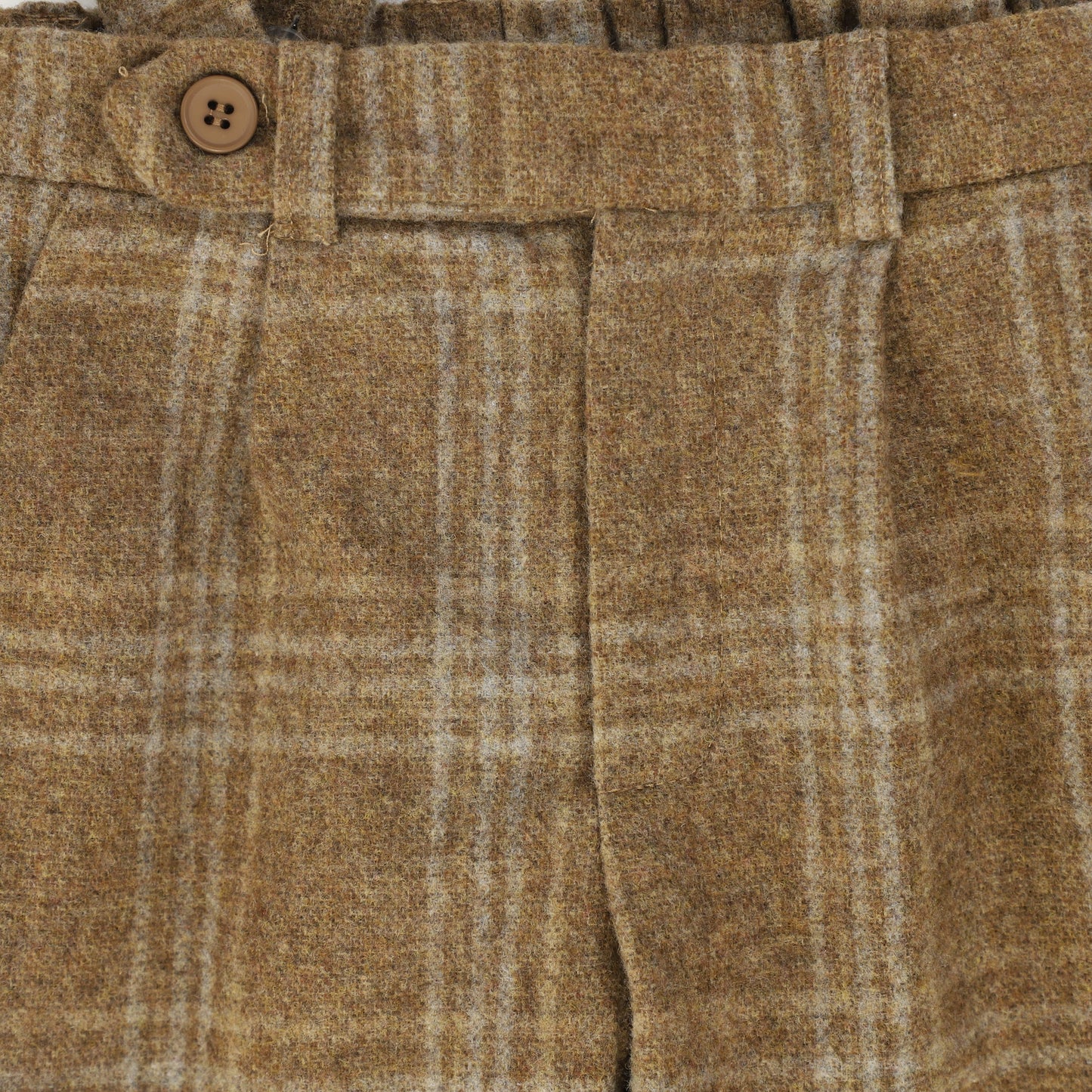 LE BOURDON CAMEL PLAID PRINT PANT