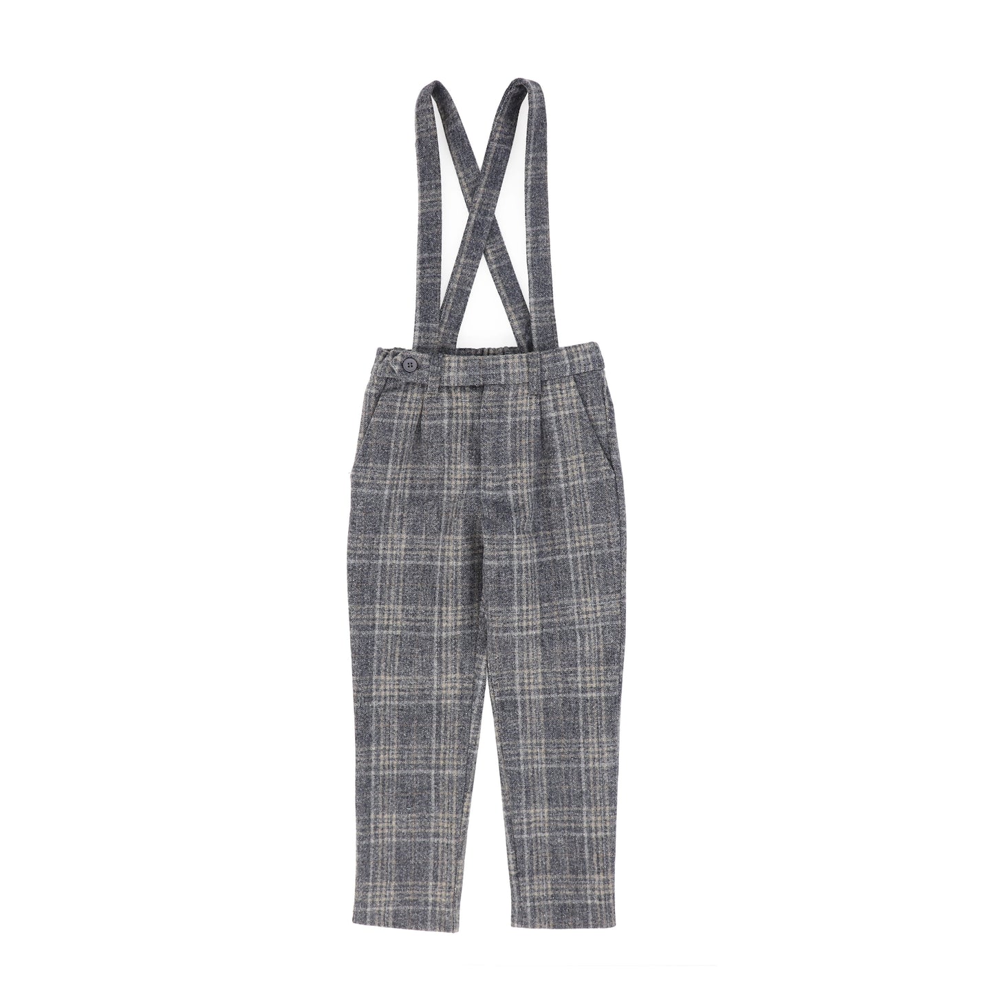 LE BOURDON GREY PLAID PRINT PANT