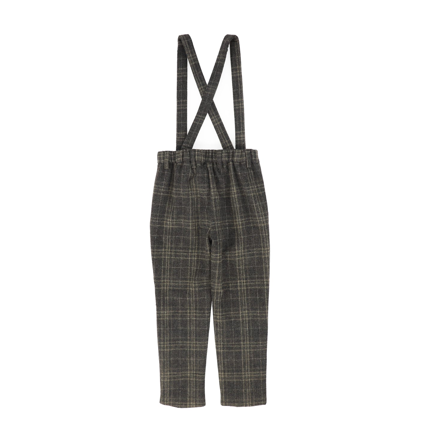 LE BOURDON OLIVE PLAID PRINT PANT