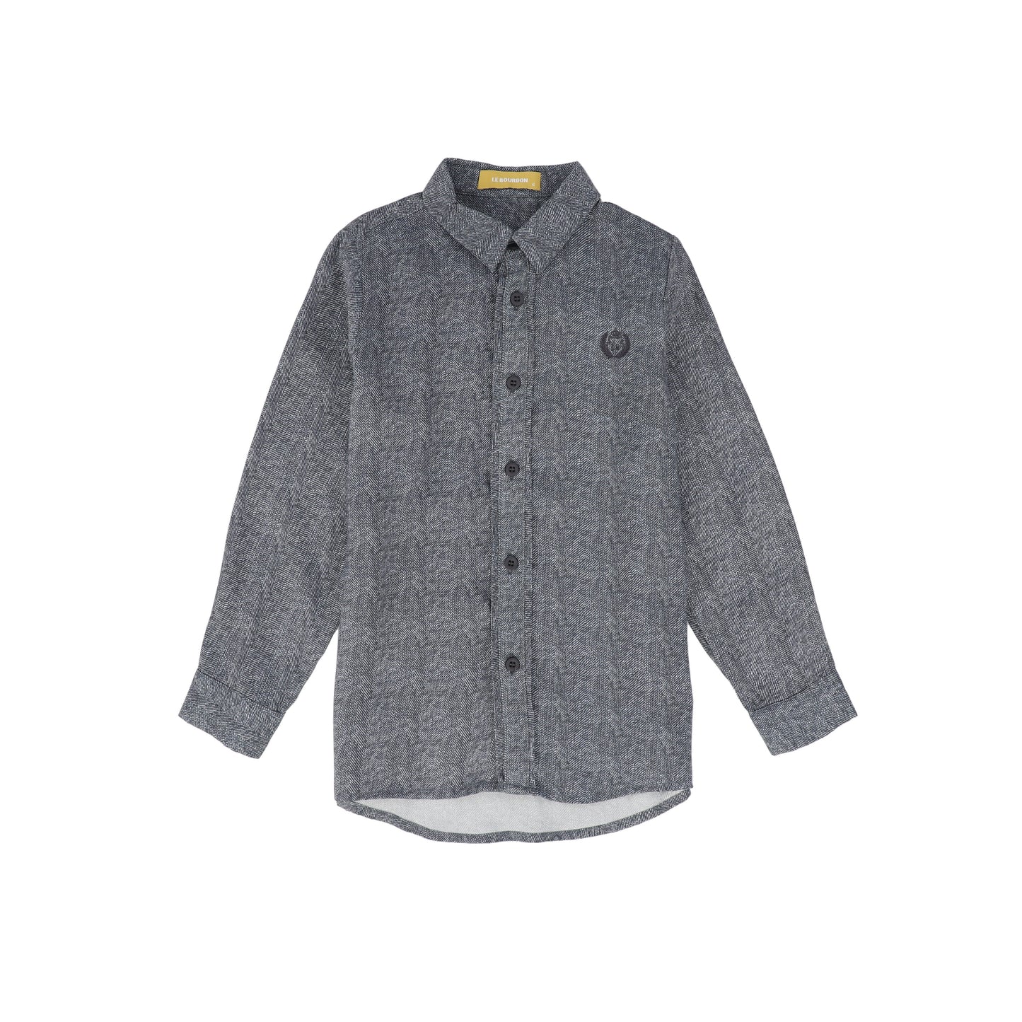 LE BOURDON BLUE PRINTED COLLAR BLOUSE