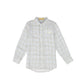 LE BOURDON WHITE/BLUE PRINTED COLLAR BLOUSE