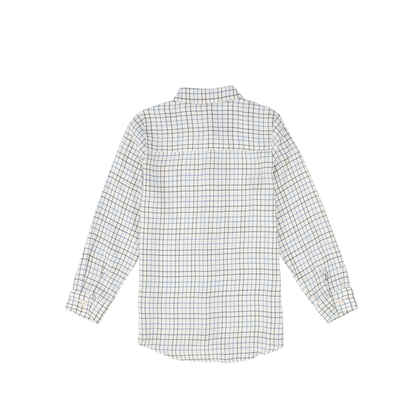 LE BOURDON WHITE/BLUE PRINTED COLLAR BLOUSE