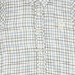 LE BOURDON WHITE/BLUE PRINTED COLLAR BLOUSE