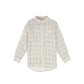 LE BOURDON WHITE/BROWN PRINTED COLLAR BLOUSE