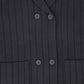 BAMBOO GREY WIDE RIBBED KNIT DOUBLE BREASTED CARDIGAN