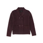 BAMBOO BURGUNDY WIDE RIBBED KNIT DOUBLE BREASTED CARDIGAN