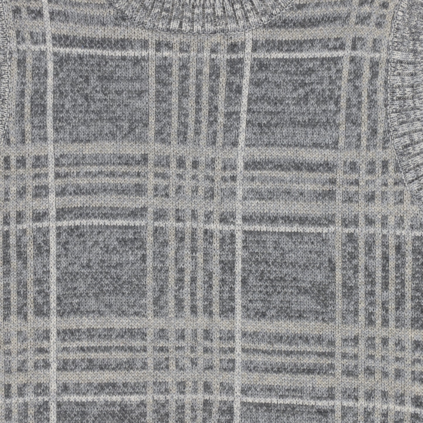LE BOURDON GREY PLAID CREWNECK VEST