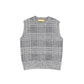 LE BOURDON GREY PLAID CREWNECK VEST