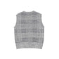 LE BOURDON GREY PLAID CREWNECK VEST