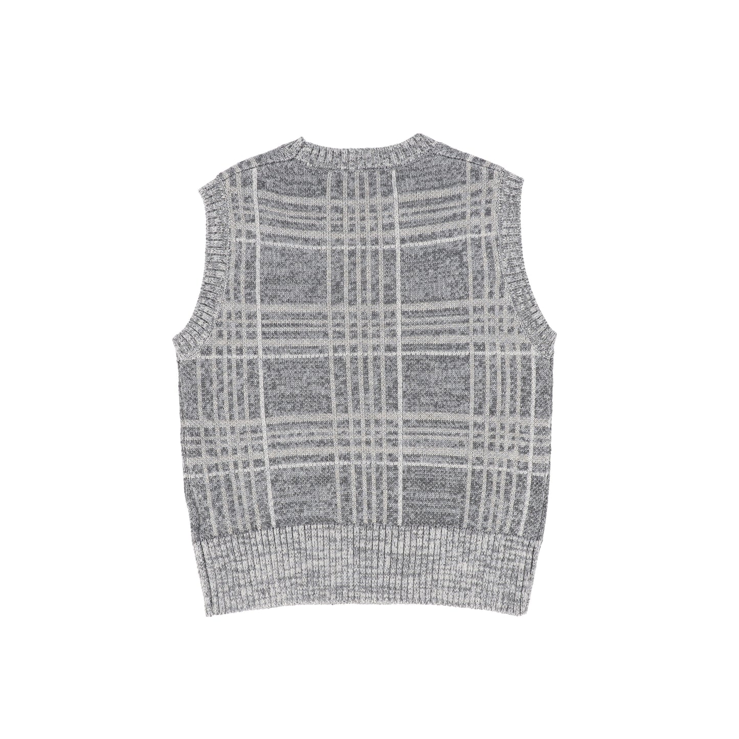 LE BOURDON GREY PLAID CREWNECK VEST