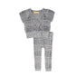 LE BOURDON GREY PLAID KNIT VEST SET