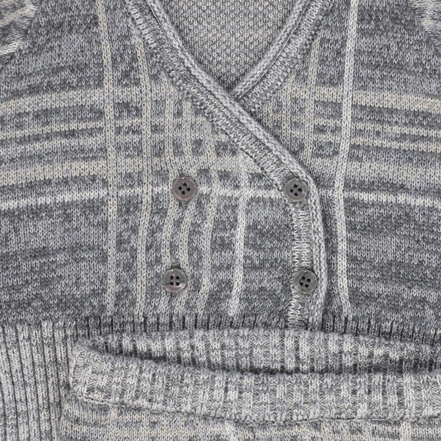 LE BOURDON GREY PLAID KNIT VEST SET